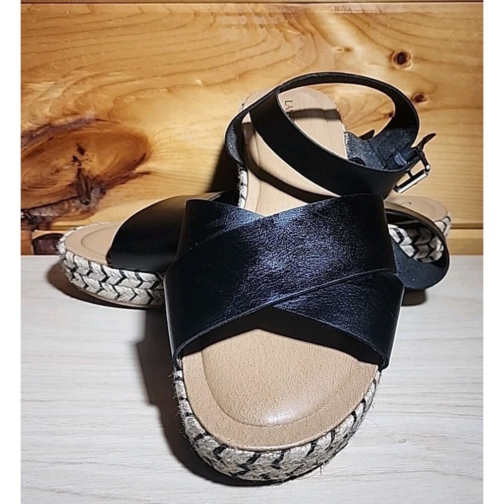 Lane Bryant Women’s Size 10 W Sandals  Ankle Strap Black Platform Stylish